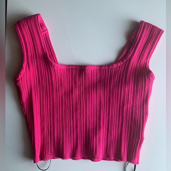 H&M Hot Pink Cropped Tank Top - Picture 1 of 4